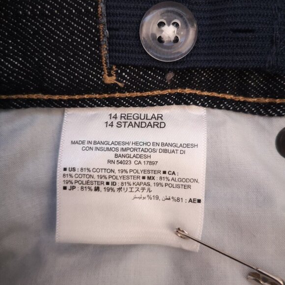 NWT Old Navy Girls Size 14 Regular Dark Wash Straight Fit Jeans - Picture 9 of 14